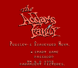 Addams Family, The - Pugsley's Scavenger Hunt