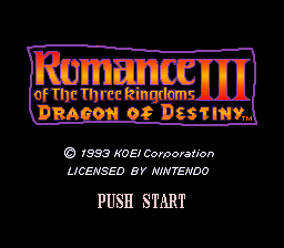 Romance of the Three Kingdoms III - Dragon of Destiny (USA)