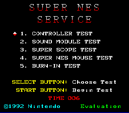 SNES Burn-in Test Cartridge (USA) (Rev D)